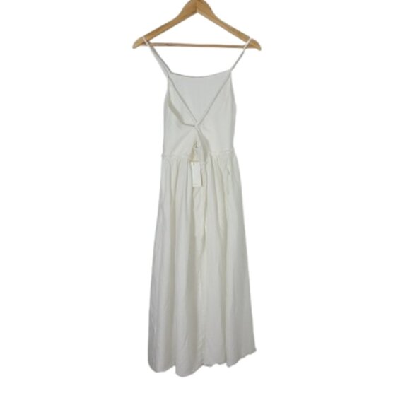 Aritzia Wilfred Hymne Linen Lyocell Criss Cross Back Midi Dress Womens Sz 10 - Picture 10 of 16
